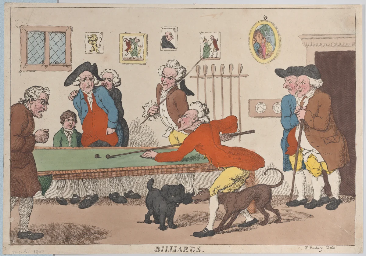 Billards by Thomas Rowlandson, print, 1803