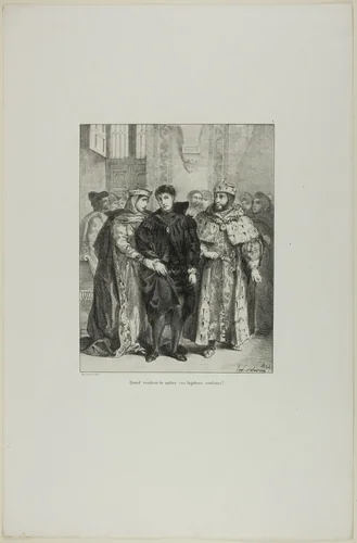 Hamlet and the Queen, plate 1 from Hamlet by Eugène Delacroix, print, 1834