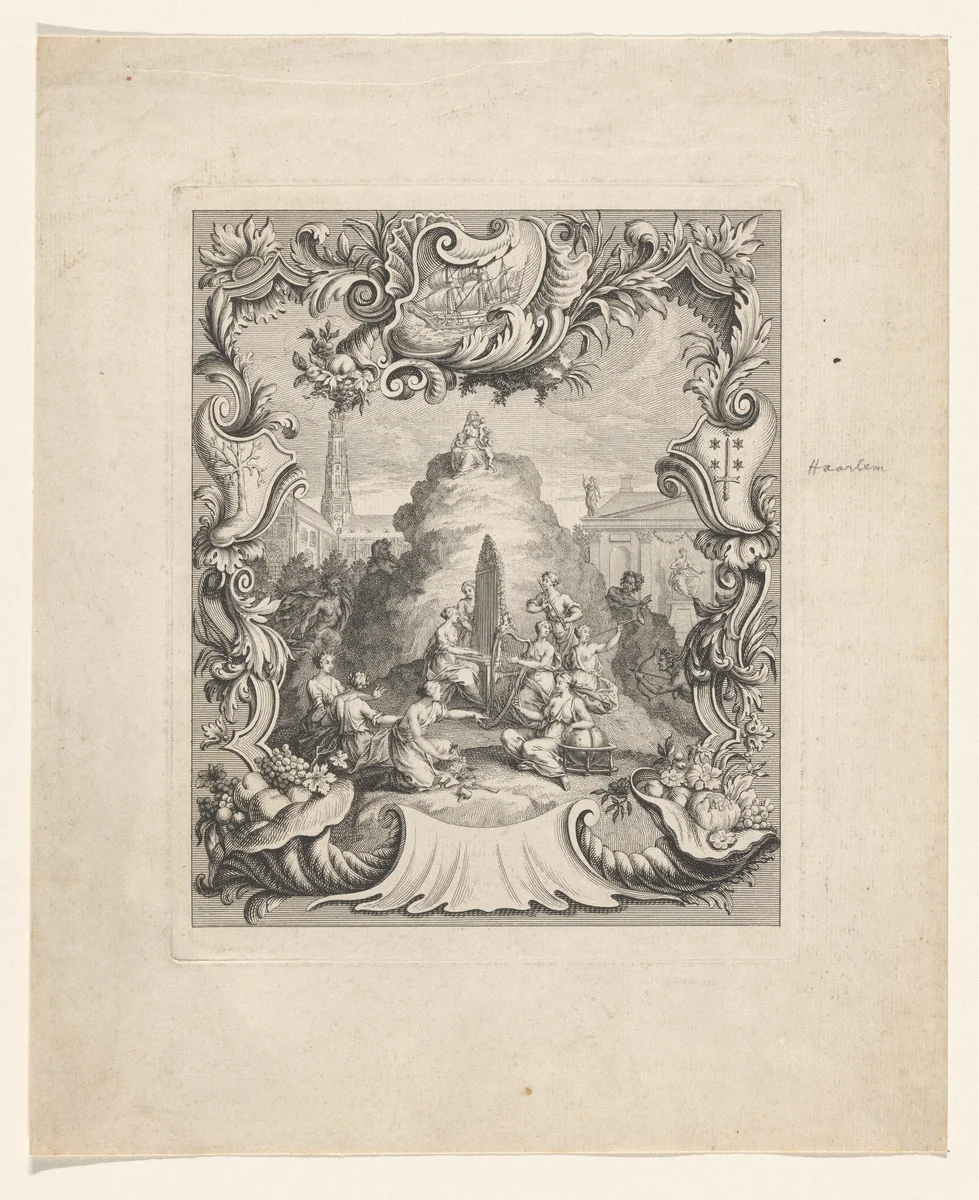 Allegorie op de stad Haarlem by anonymous, print, 1650-1800