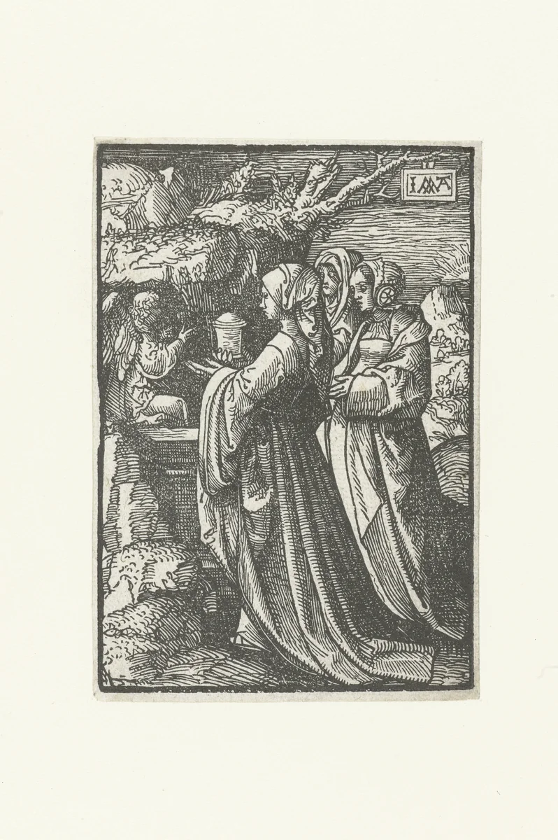 De drie Maria's bij het lege graf by Unknown, print, 1520-1521