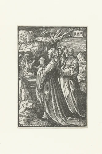 De drie Maria's bij het lege graf by Unknown, print, 1520-1521