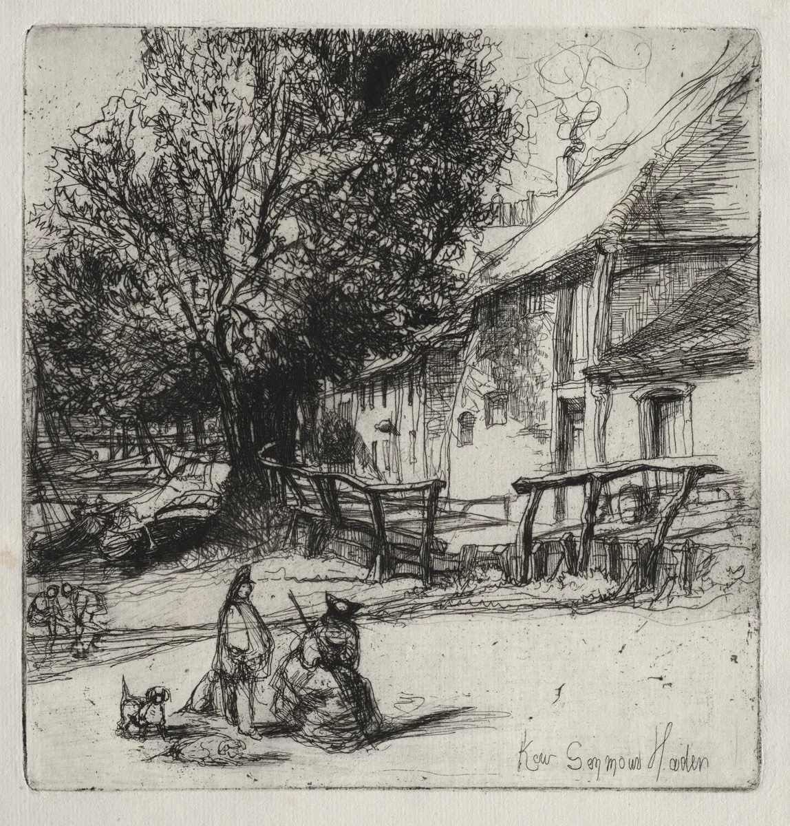 Kew Side by Francis Seymour-Haden, print, 1859-1869