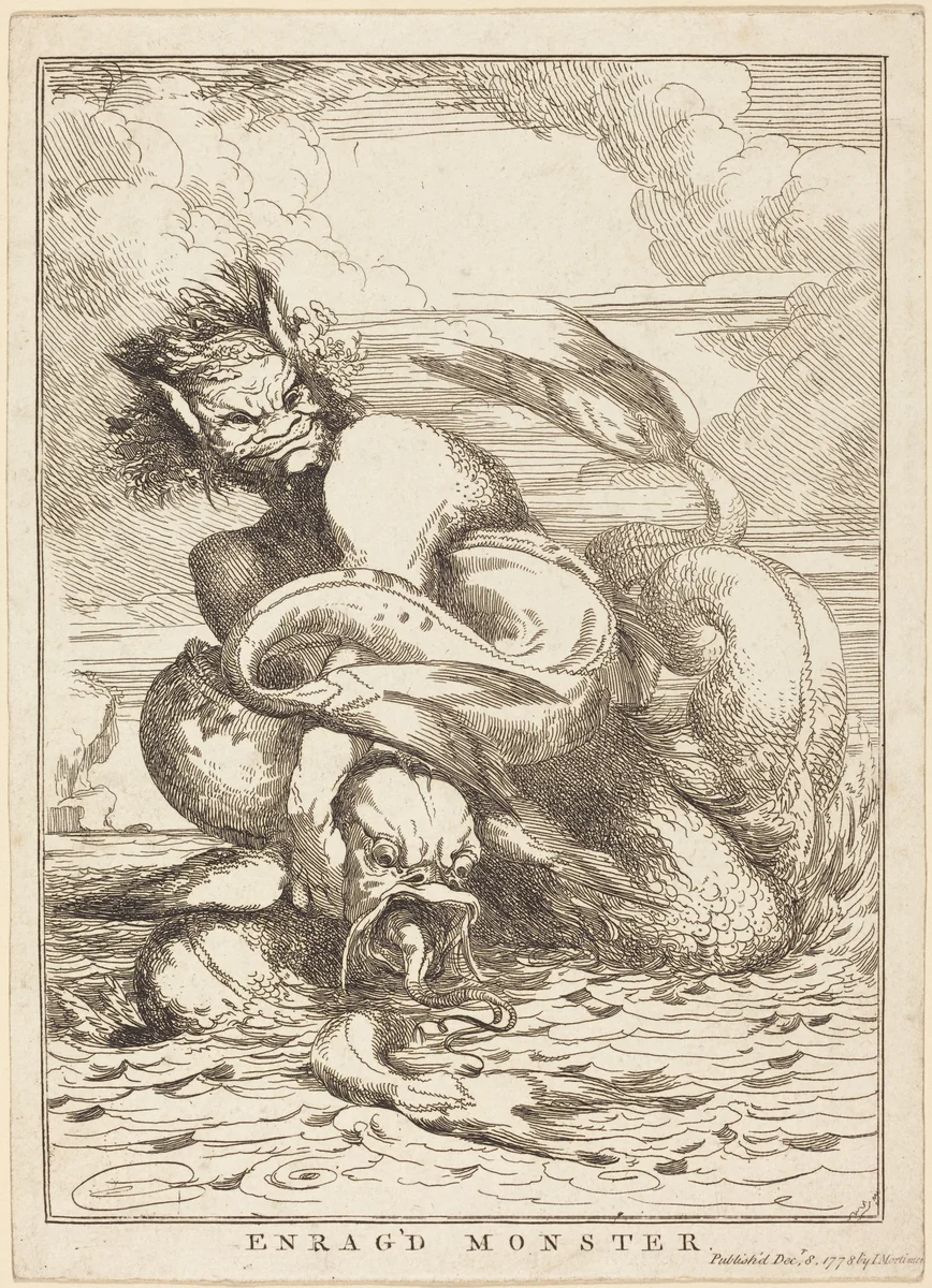 Enrag'd Monster by John Hamilton Mortimer, print, 1778