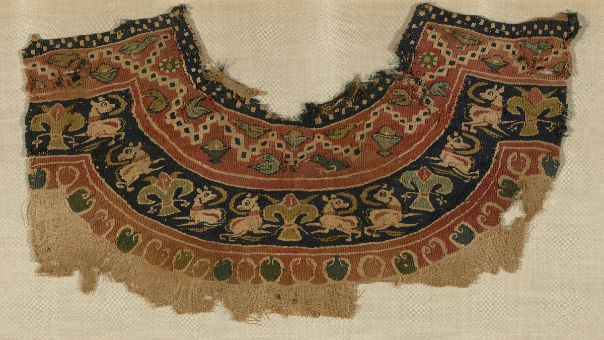 Fragment (Tunic Yoke) by Coptic Egypt, textile, 501-800