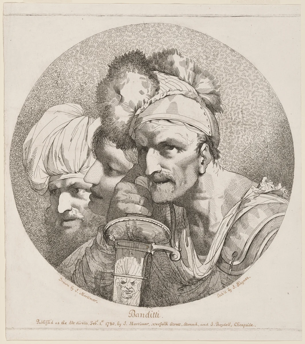 Banditti: Three Heads by Joseph Haynes
John Hamilton Mortimer, print, 1780