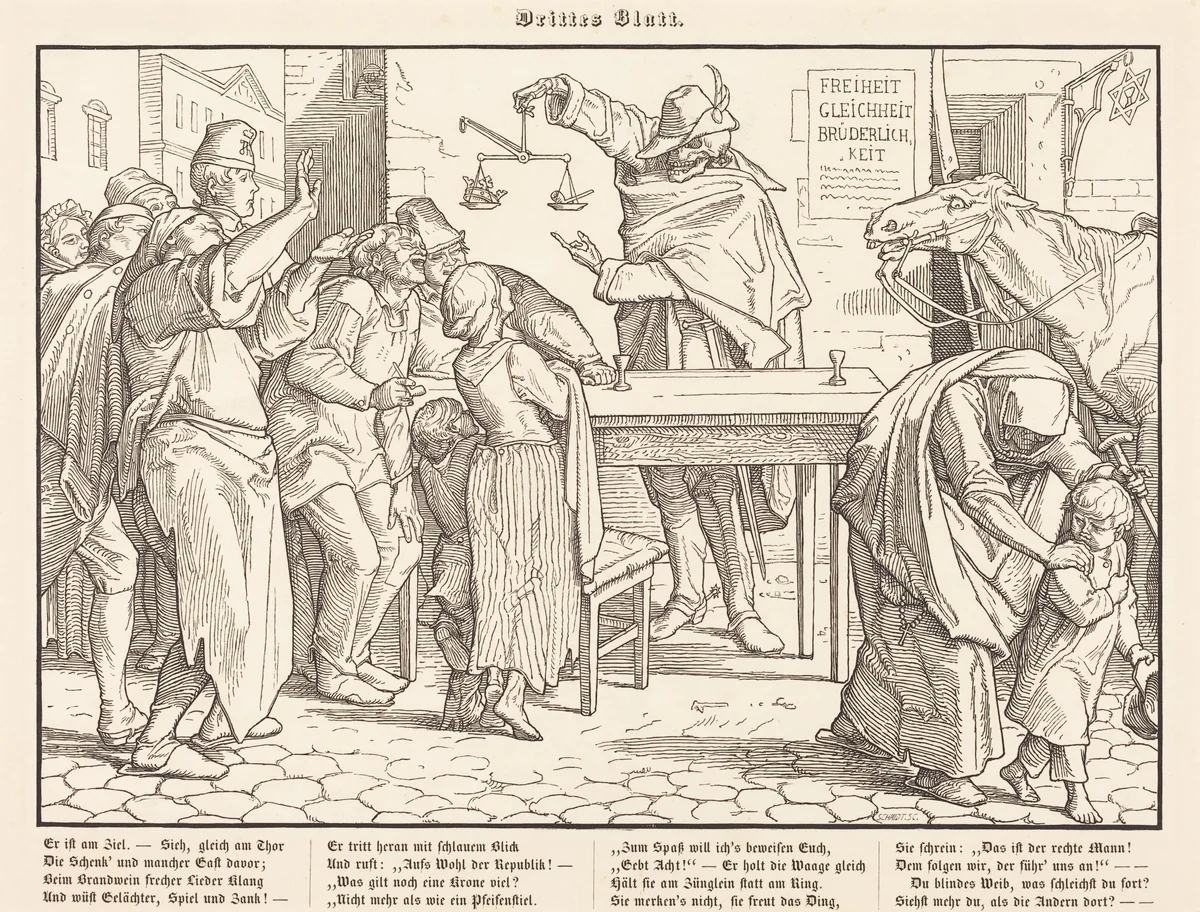 Auch ein Todtentanz III by Alfred Rethel, print, 1849