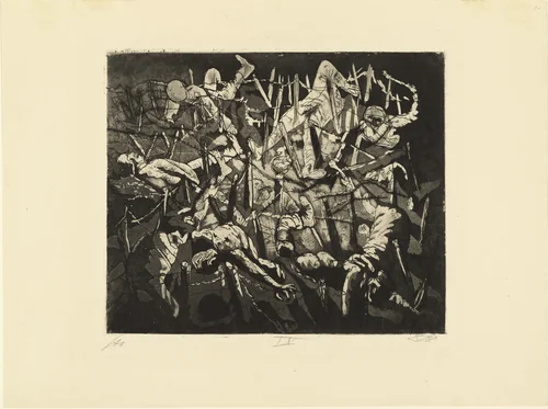 Dance of Death 1917 (Dead Man Heights) (Totentanz anno 17 [Höhe Toter Mann]) from The War (Der Krieg) by Otto Dix, print, 1924