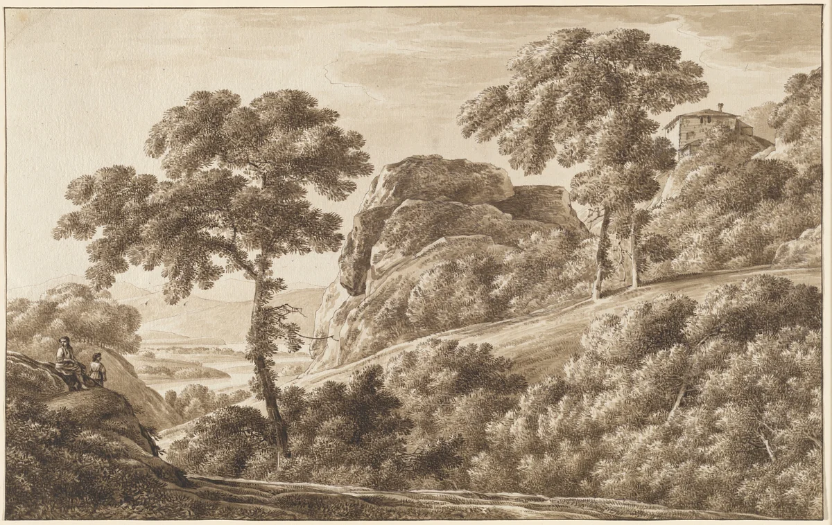 The Isar with Boulders on the Isarhohe by Franz Kobell, drawing, 1809