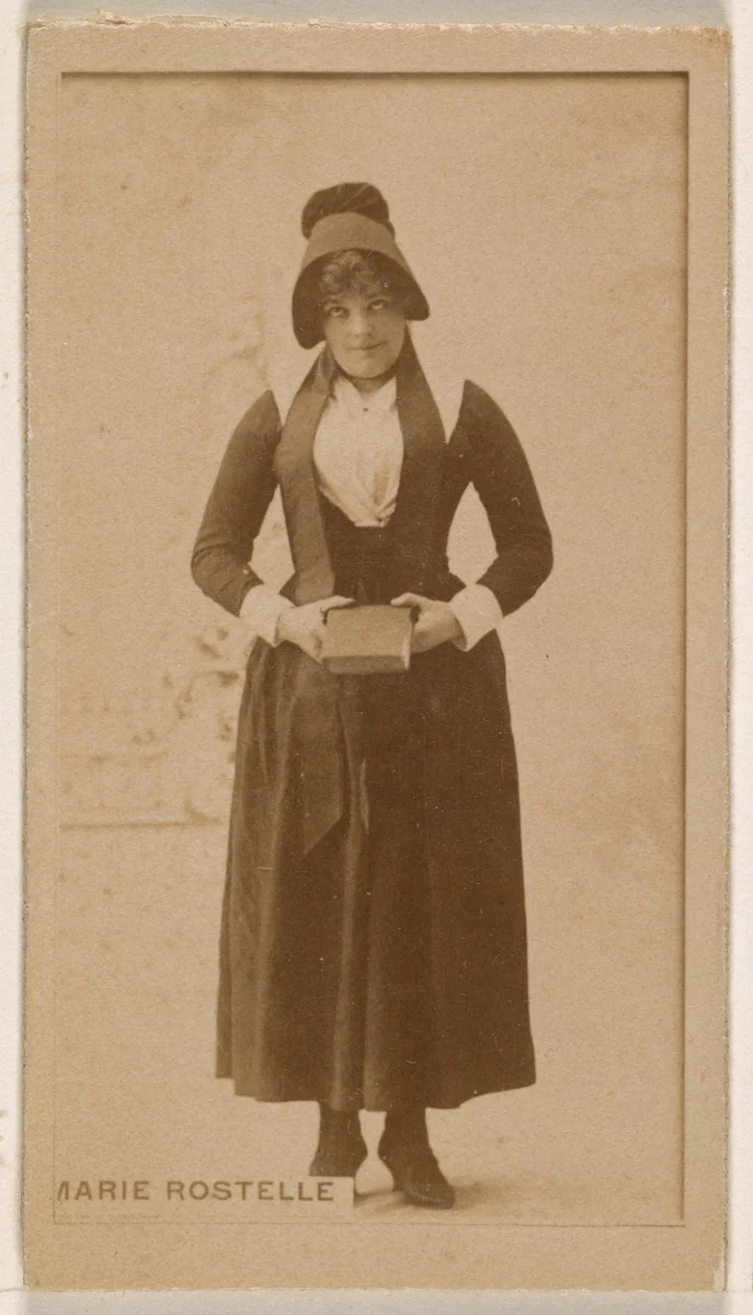 Marie Rostelle, from the Actresses series (N245) issued by Kinney Brothers to promote Sweet Caporal Cigarettes by Kinney Brothers Tobacco Company, photograph, 1890