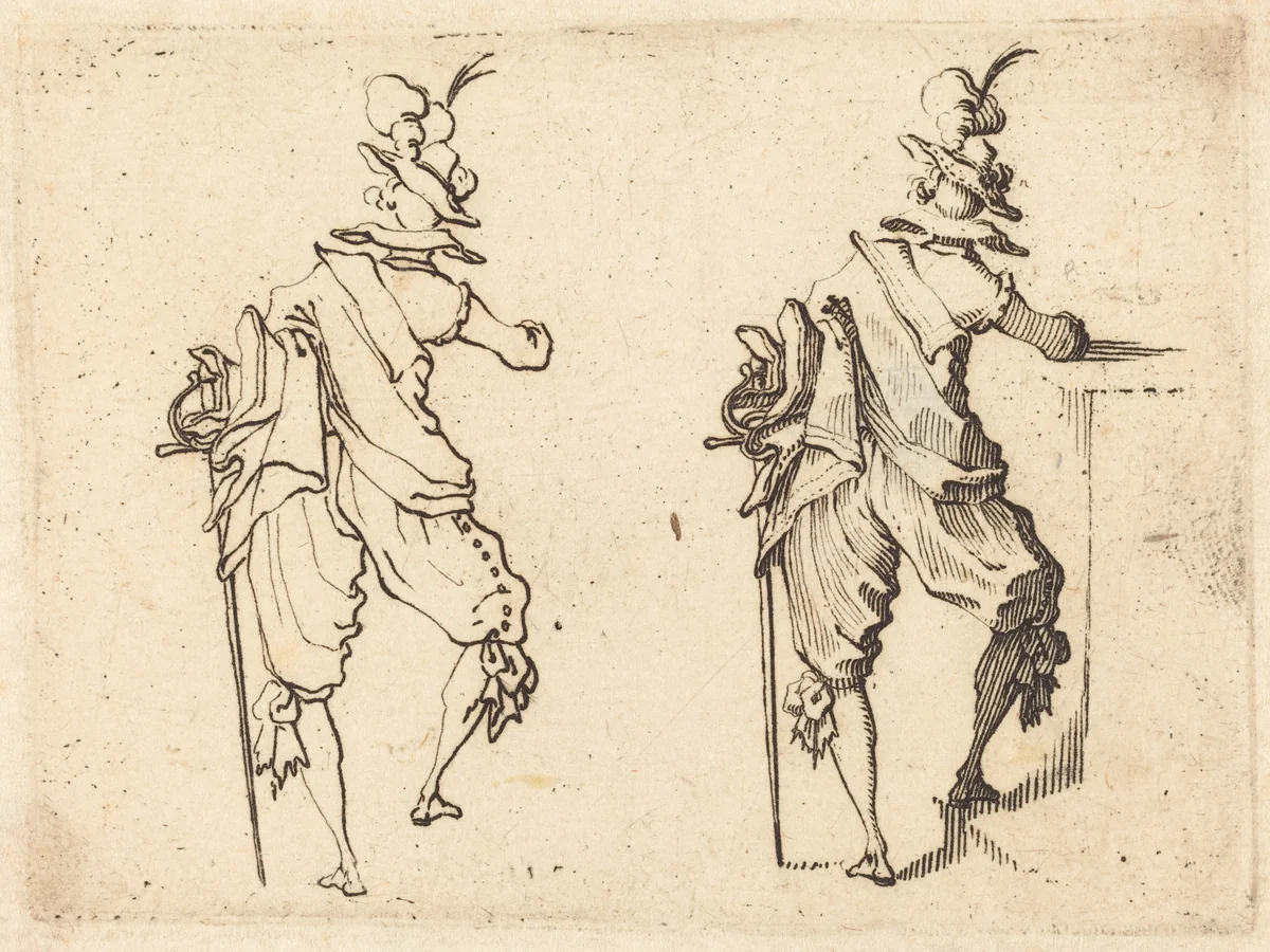 Man with Sword by Jacques Callot, print, 1617
