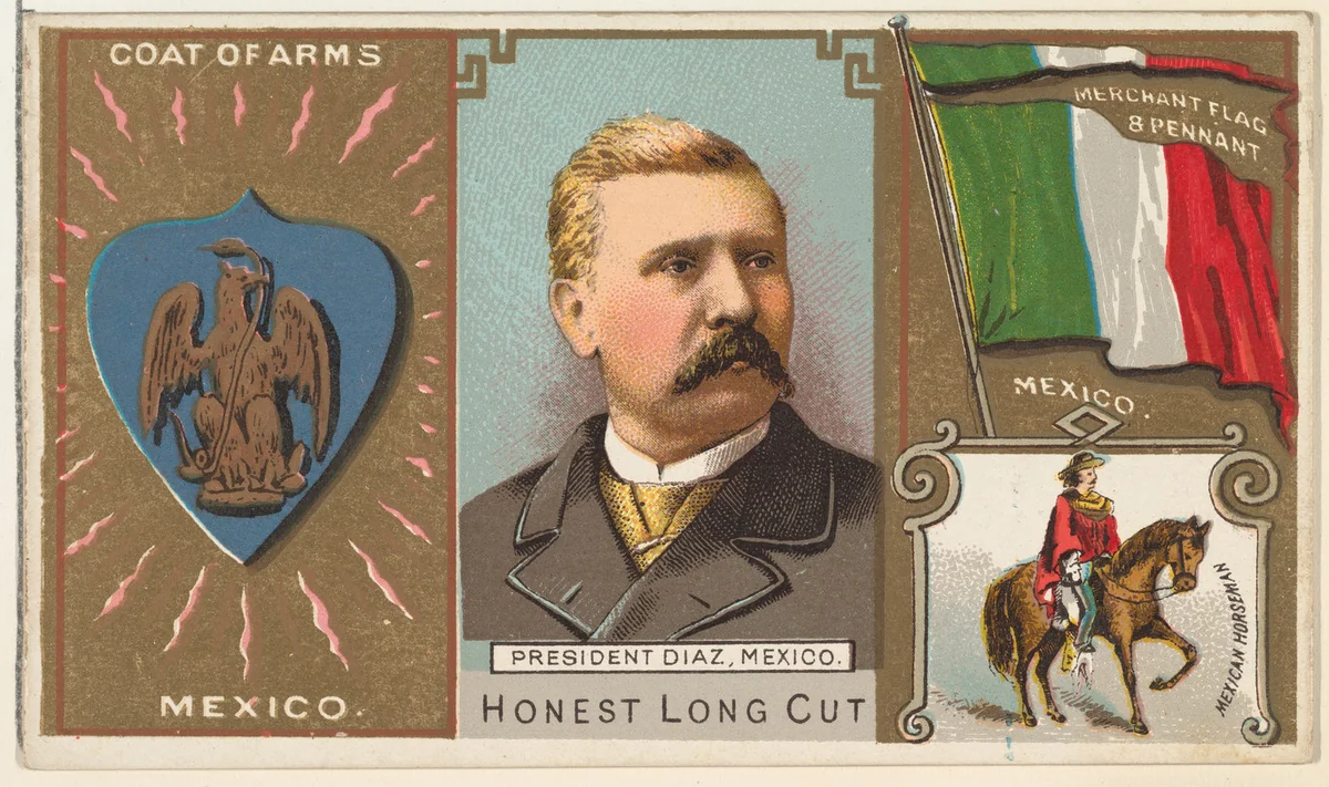President Diaz of Mexico, from the Rulers, Flags, and Coats of Arms series (N126-1) issued by W. Duke, Sons & Co. by W. Duke, Sons & Co., print, 1888