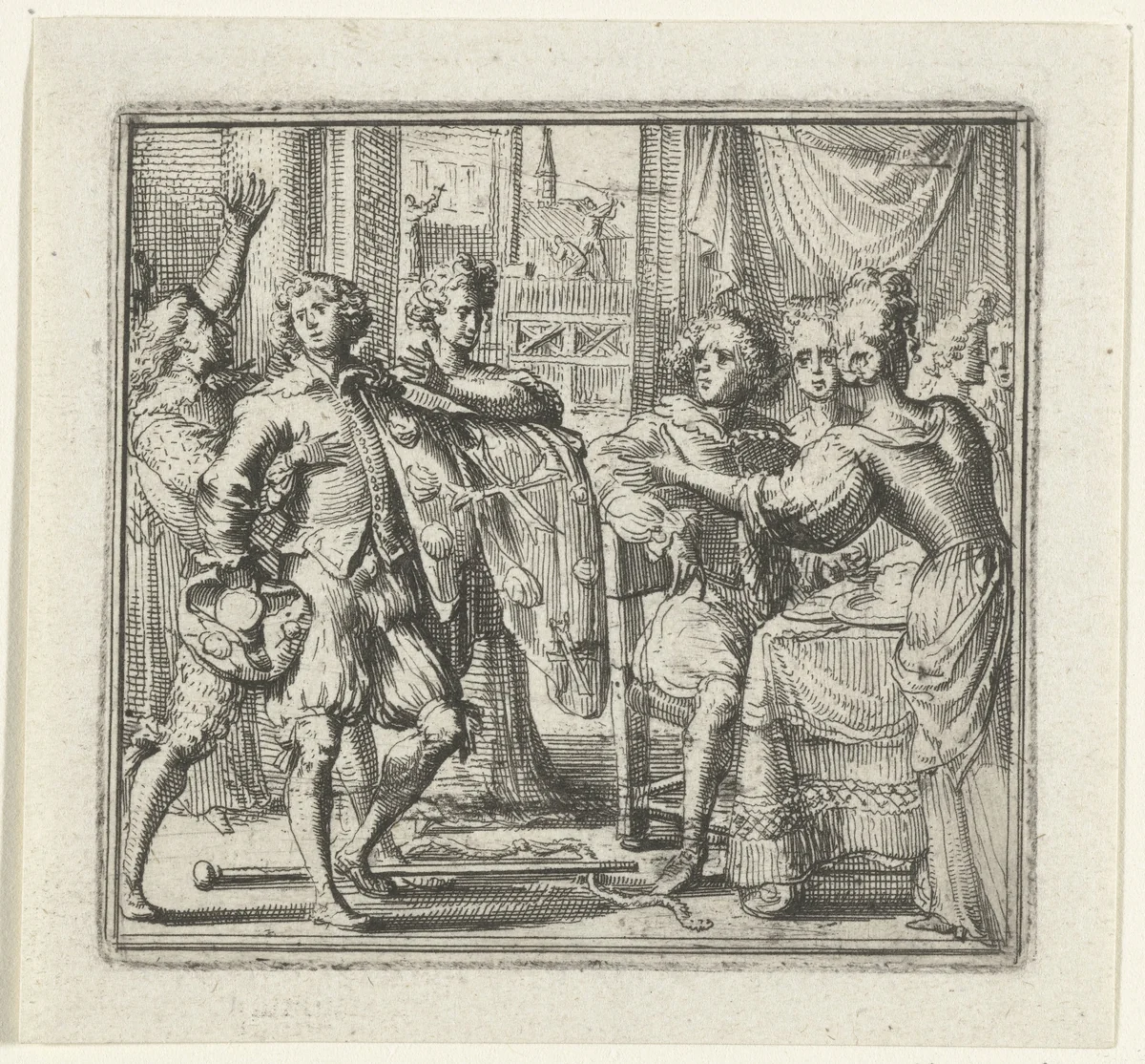 Illustratie voor de Decamerone van Boccaccio by Romeyn de Hooghe, print, 1697