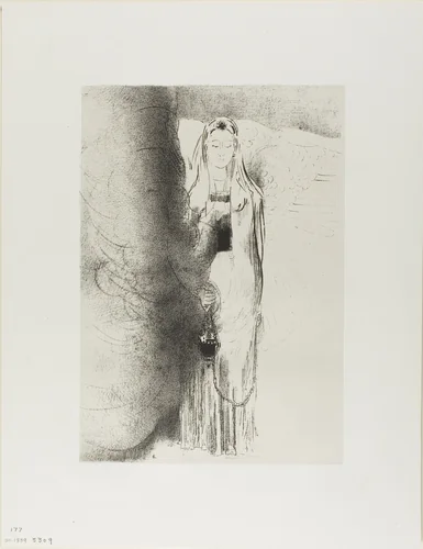 And the Angel Took the Censer, plate 4 of 12 by Odilon Redon, print, 1899