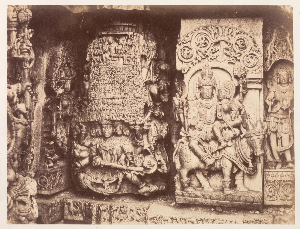 Hoyshaleshvara Temple Sculpture, Halebidu (Halebeedu) by Richard Banner Oakeley, photograph, 1856-1857