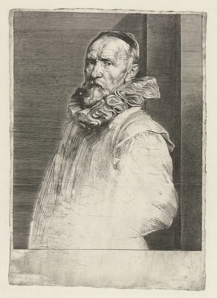 Portret van Hans de Wael by Anthony van Dyck, print, 1630-1632
