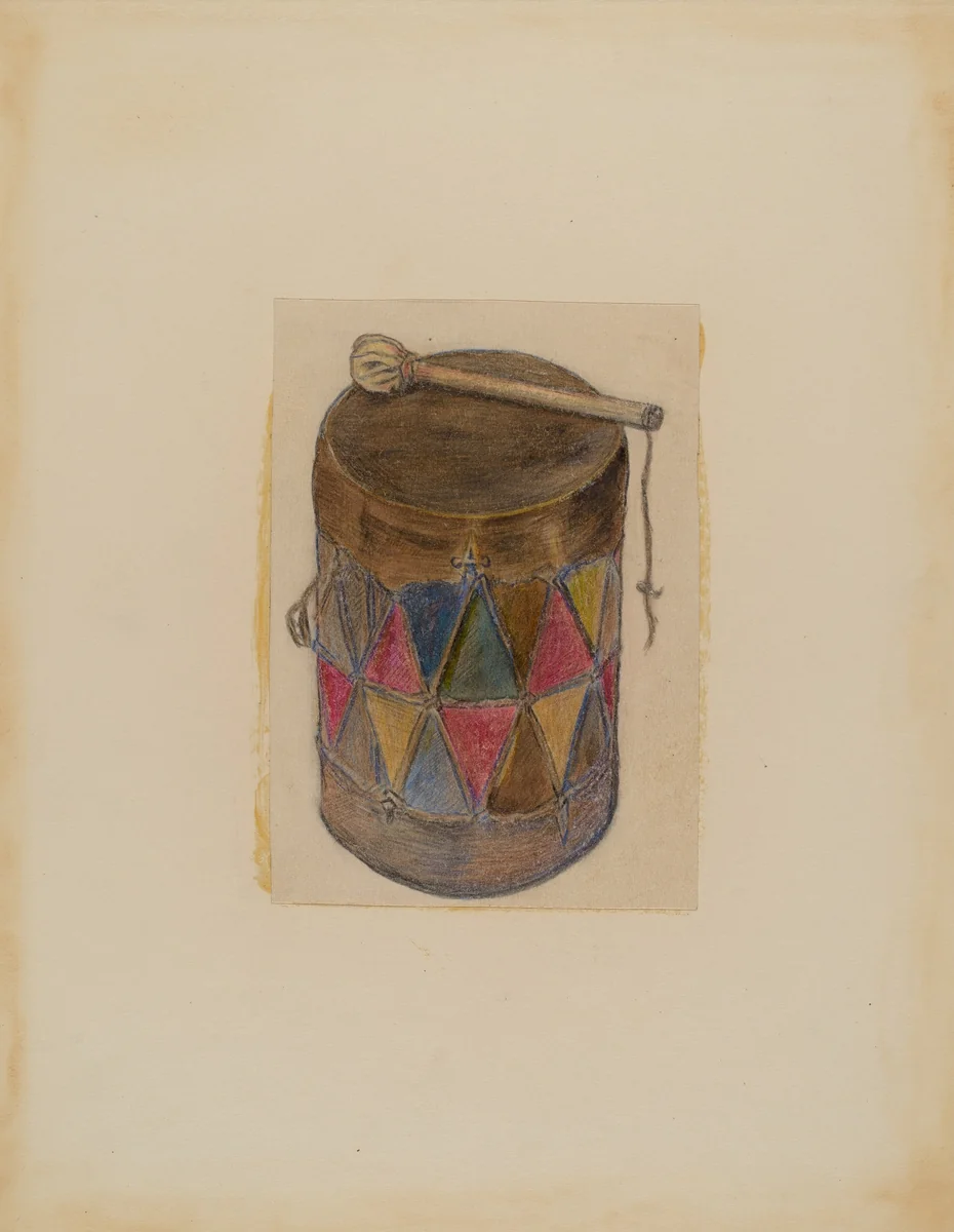 Drum by Charles Charon, index of american design, 1935-1942