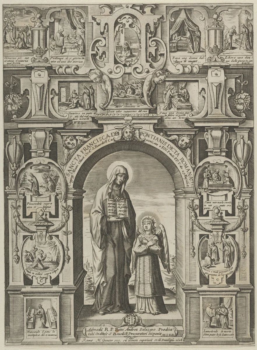 Sancta Francisca de Pontainis Dicta Romana by Matthaeus Greuter, print, 1608