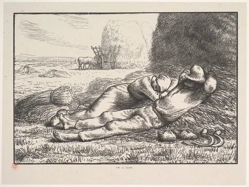 Mid-Day, from "Four Times of the Day" by Jean-François Millet, print, 1860