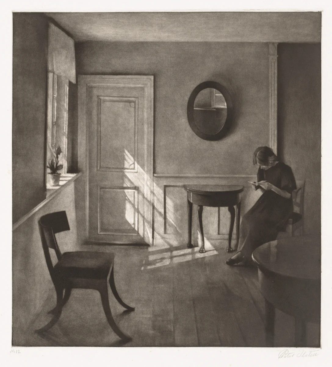 Sunshine in an Interior by Peter Vilhelm Ilsted, print, 1920