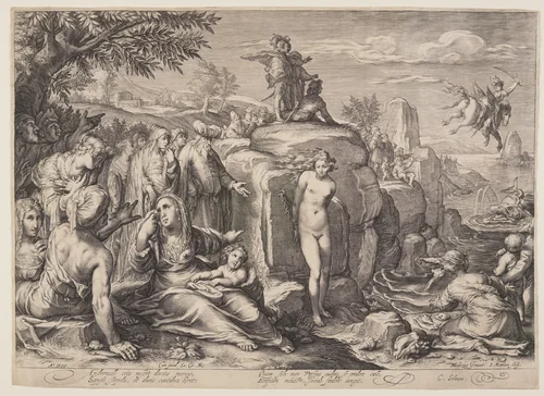Perseus and Andromeda by Jacob Matham, print, 1597