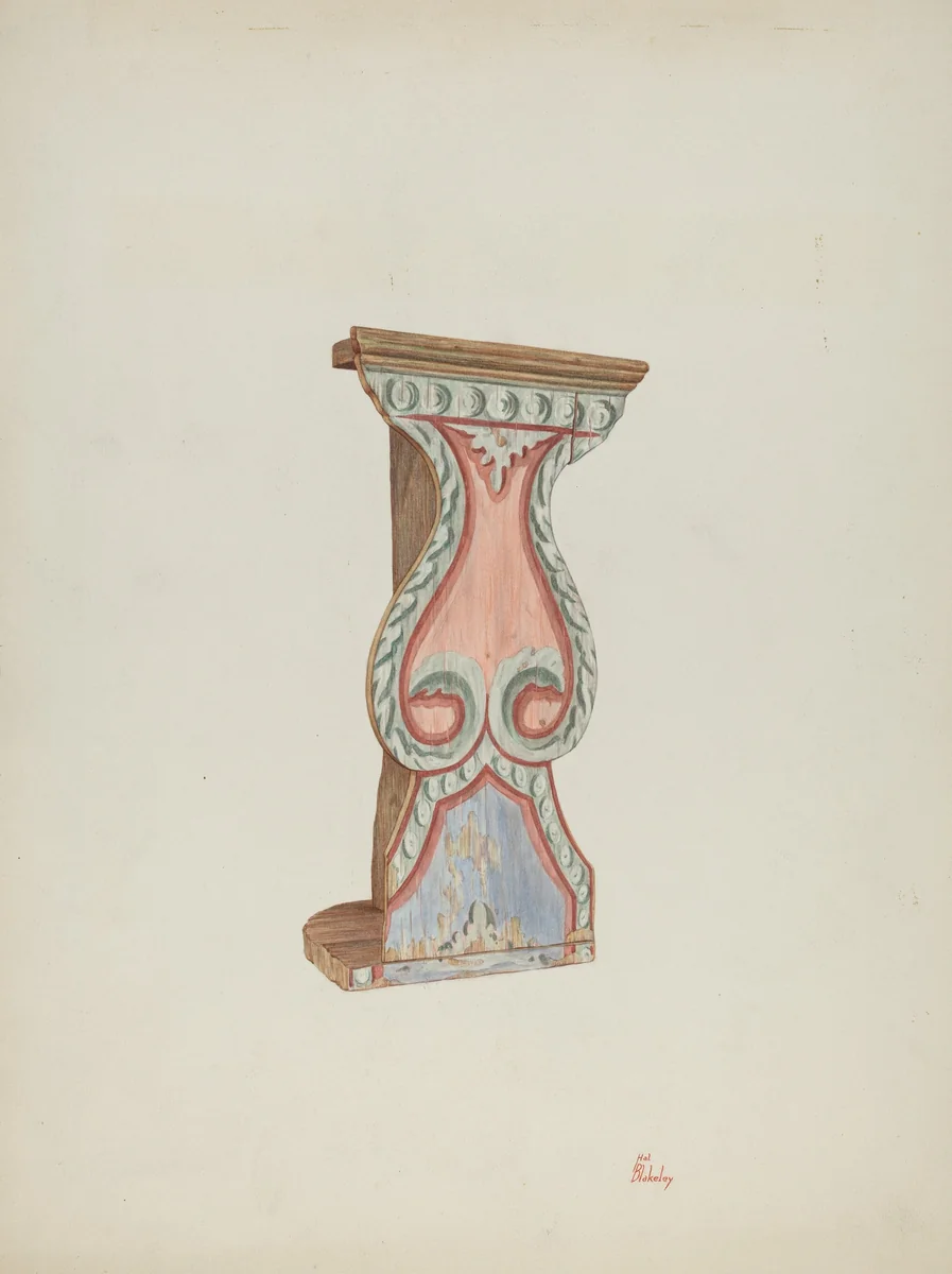 Painted Wall-stand for Flowers, etc. by Hal Blakeley, index of american design, 1939