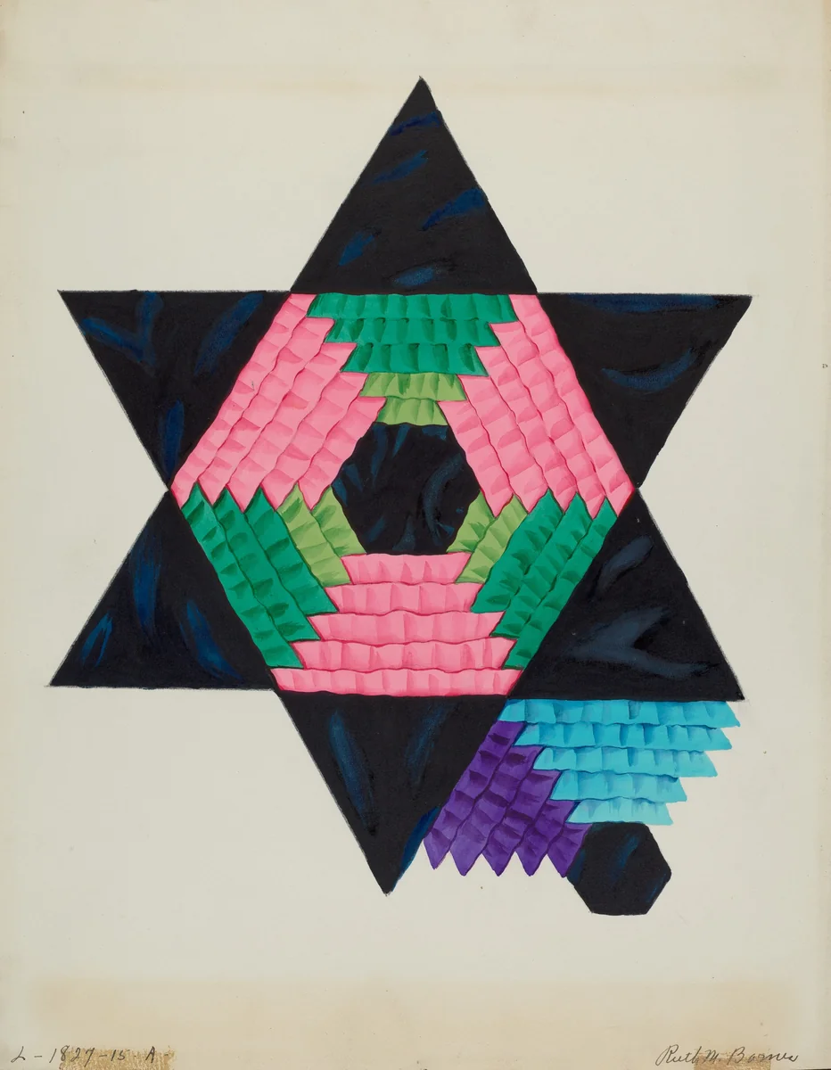 Block from Bedspread by Ruth M. Barnes, index of american design, 1937