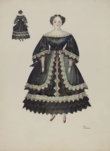 Doll - "Minerva Pratt" by Josephine C. Romano, index of american design, 1937