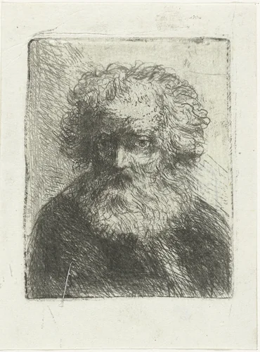 Bebaarde oude man by Jan Chalon, print, 1748-1795