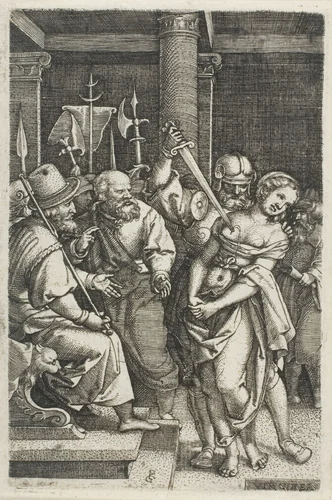 Virginius Killing His Daughter by Georg Pencz, print, 1546-1547