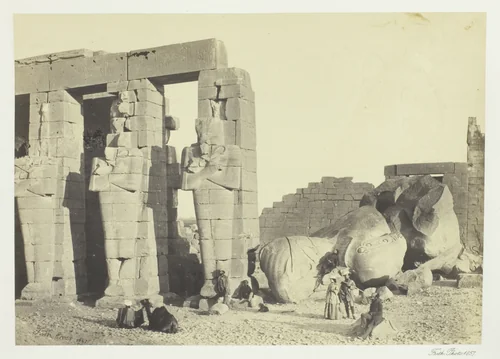 Osiride Pillars and Great Fallen Colossus, at the Memnonium, Thebes by Francis Frith, photograph, 1857
