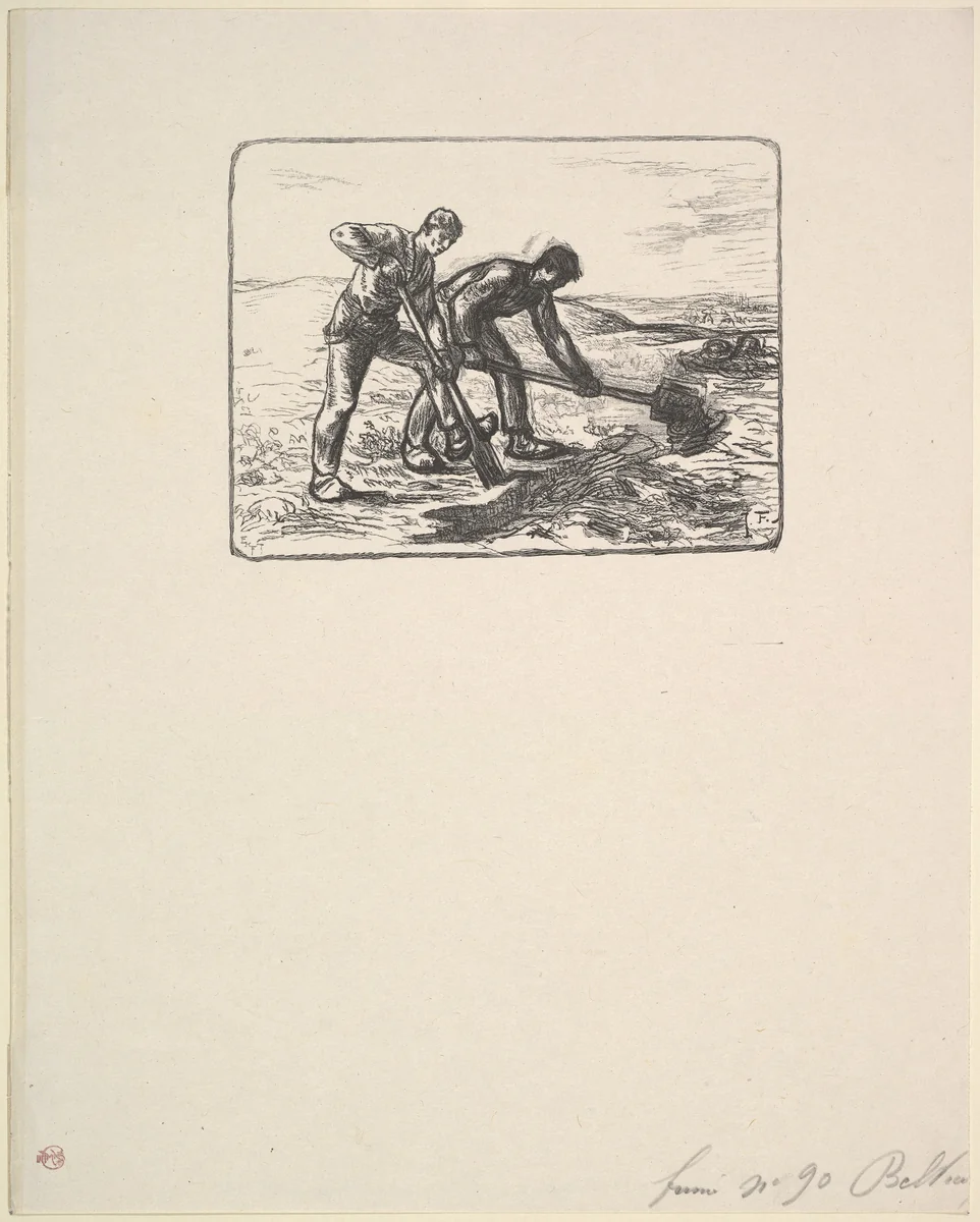 The Diggers by Jean-François Millet, print, 1830-1899