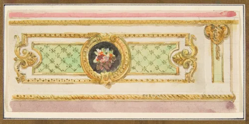 Design for a Decorative Wall Panel by anonymous, drawing, 1800-1899
