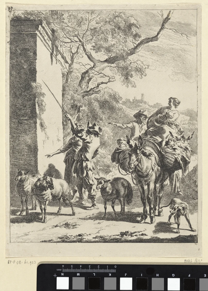 Titelprent van een reeks landschappen met herders by Jan de Visscher, print, 1643-1692