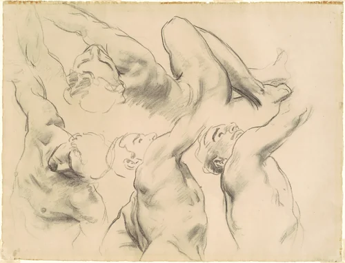Studies for "Heaven" and "Hell" by John Singer Sargent, drawing, 1903-1916