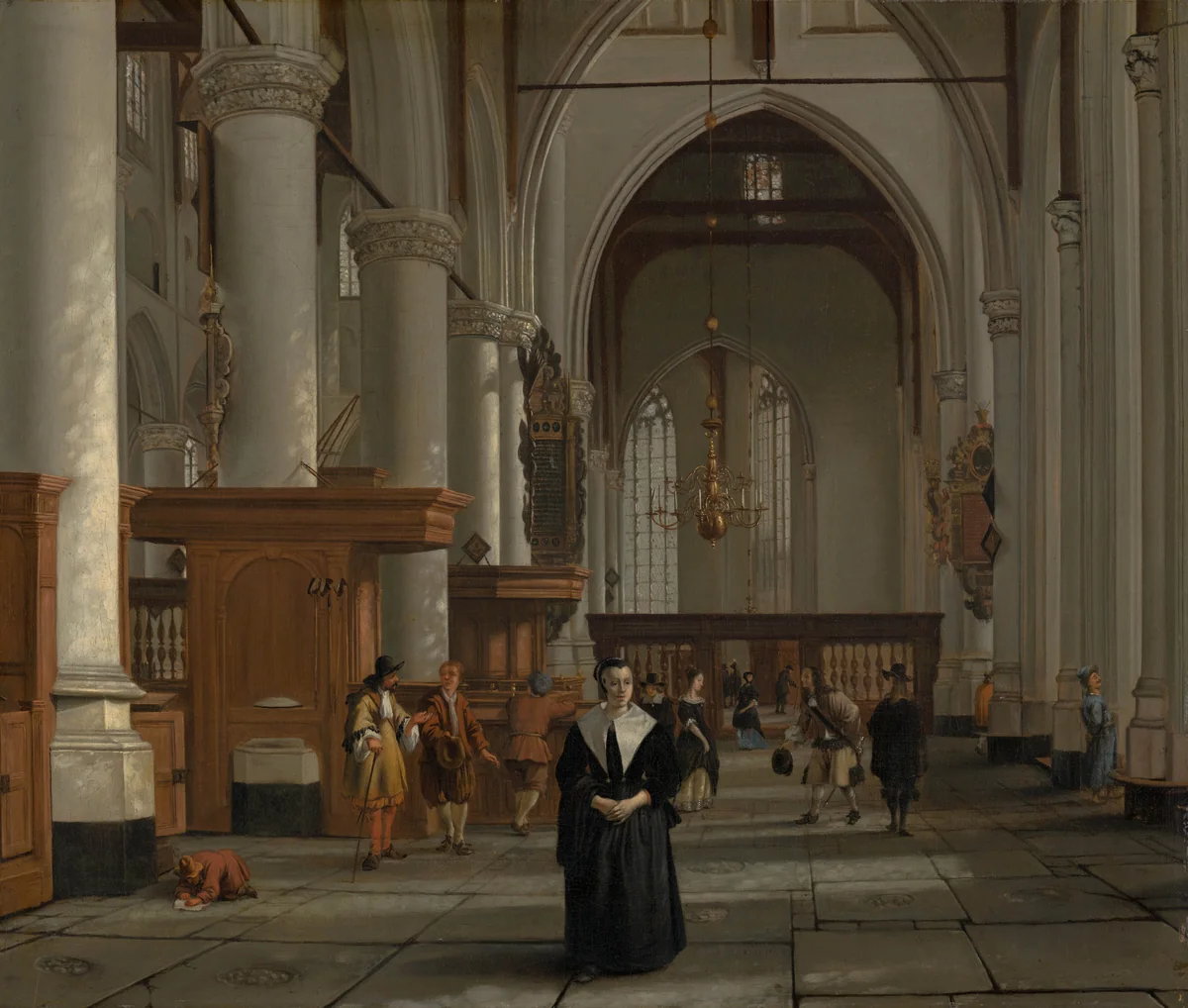 Interior of the Laurenskerk in Rotterdam by Cornelis de Man, painting, 1665