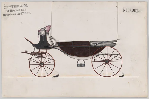 Design for Landau, No. 3201a by Brewster & Co., drawing, 1876