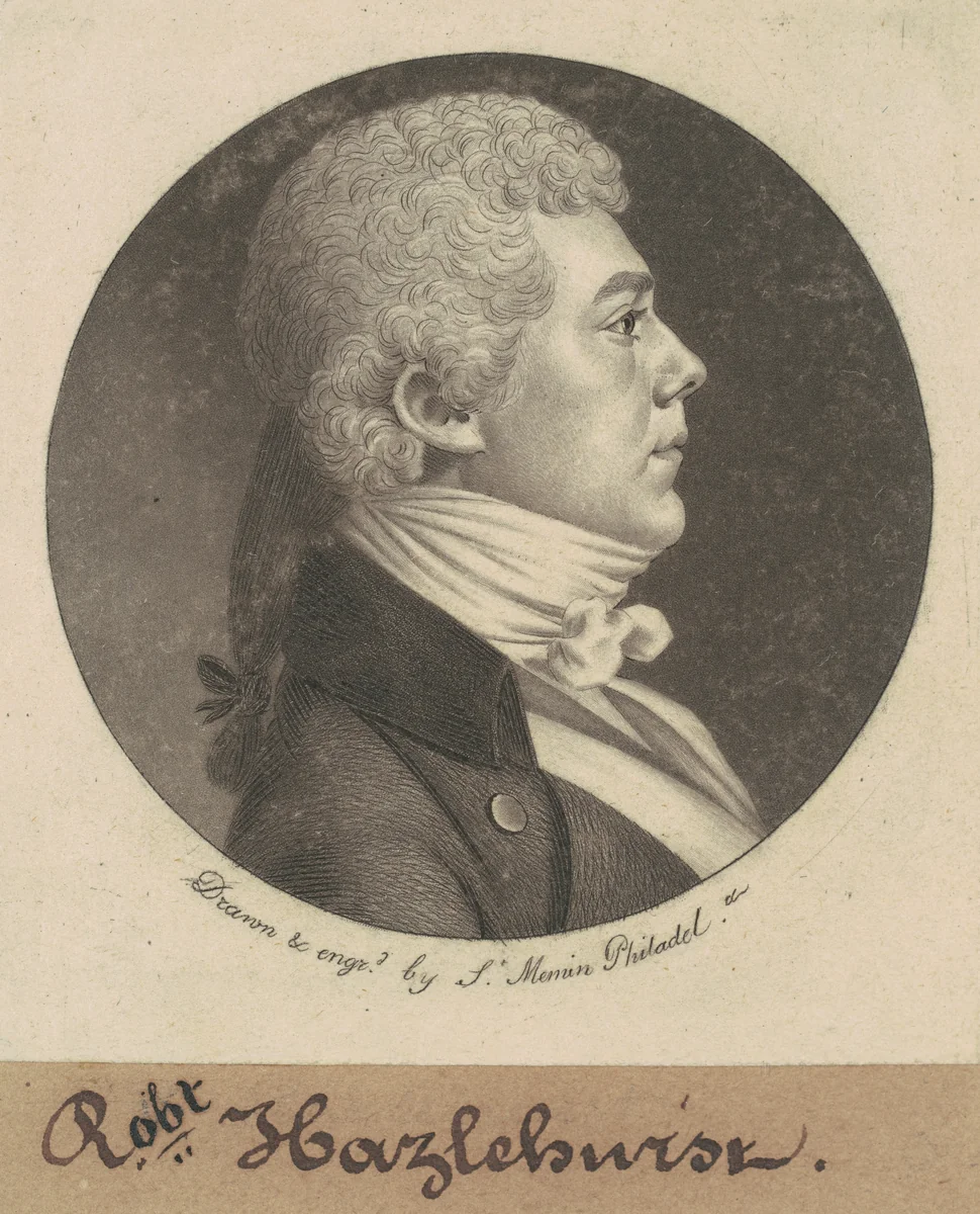 Robert Hazlehurst by Charles B. J. Févret de Saint-Mémin, print, 1799