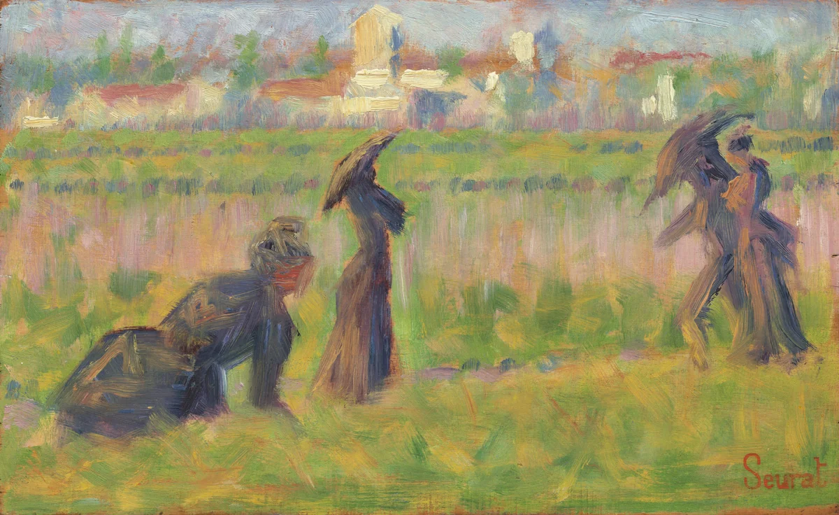 Figures in a Landscape by Georges Seurat, painting, 1883