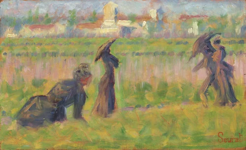 Figures in a Landscape by Georges Seurat, painting, 1883