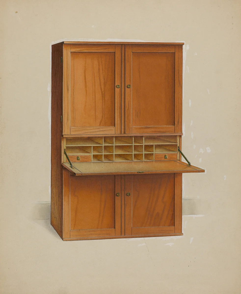 Shaker Desk by Irving I. Smith, index of american design, 1938