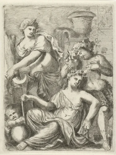Ceres, Bacchus en Venus by Pieter van der Plas, print, 1687-1708