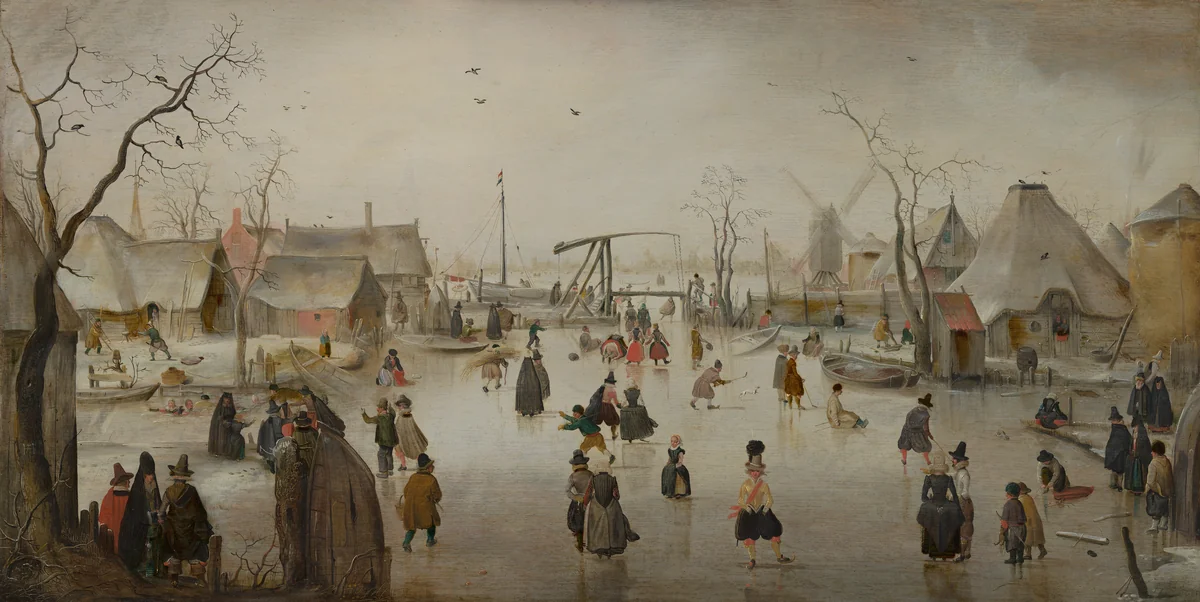 Ice Scene by Hendrick Avercamp, painting, 1610