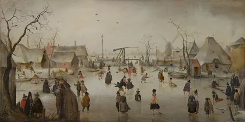Ice Scene by Hendrick Avercamp, painting, 1610
