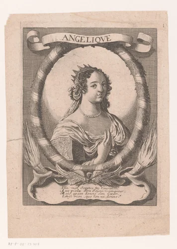 Portret van Angelique by anonymous, print, 1610-1668
