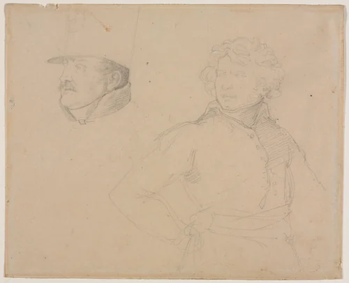 Study of Two Soldiers by Théodore Géricault, drawing, 1818-1819