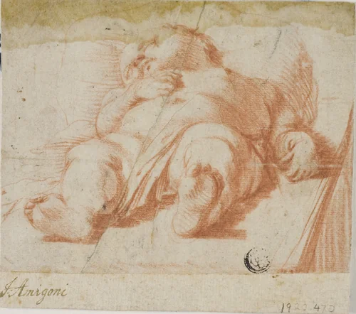 Sleeping Baby by Jacopo Amigoni, drawing, 1695-1752