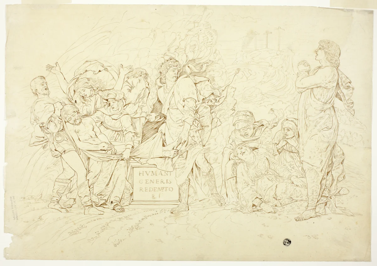 The Entombment of Christ by Andrea Mantegna, drawing, 1451-1506