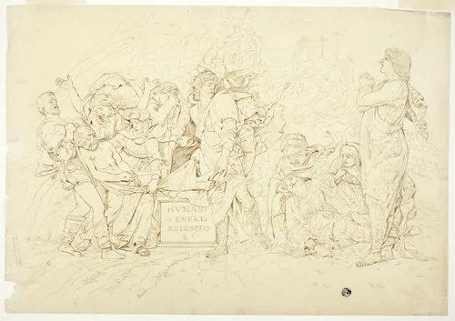 The Entombment of Christ by Andrea Mantegna, drawing, 1451-1506