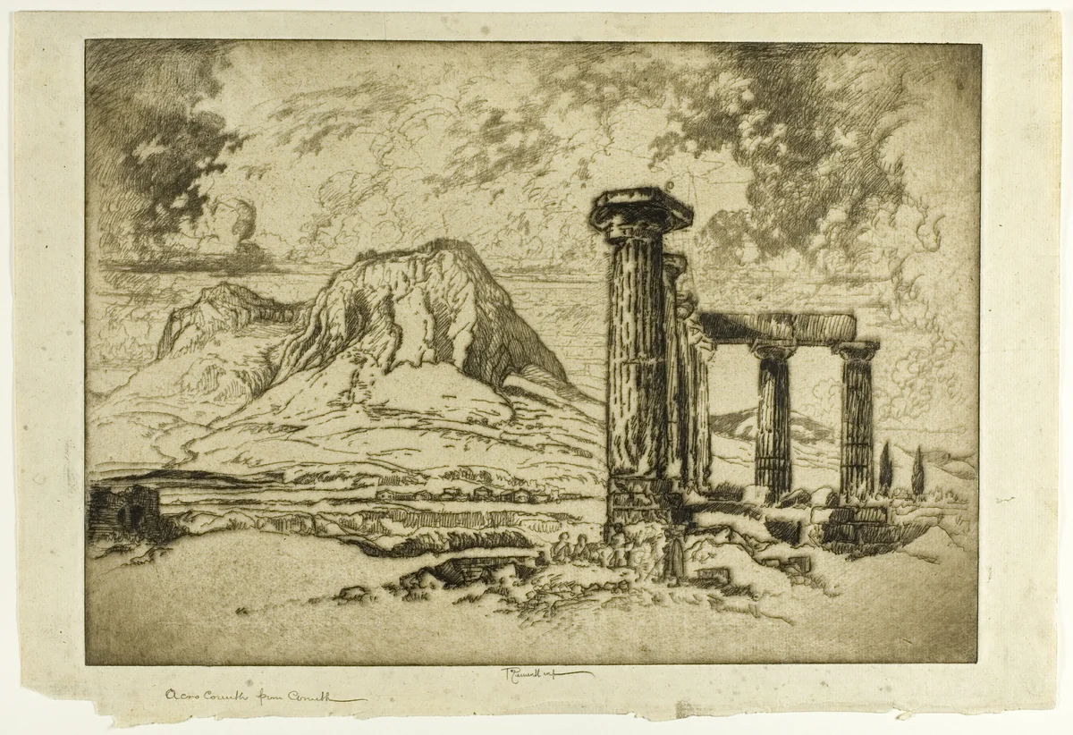Acro-Corinth from Corinth by Joseph Pennell, print, 1913