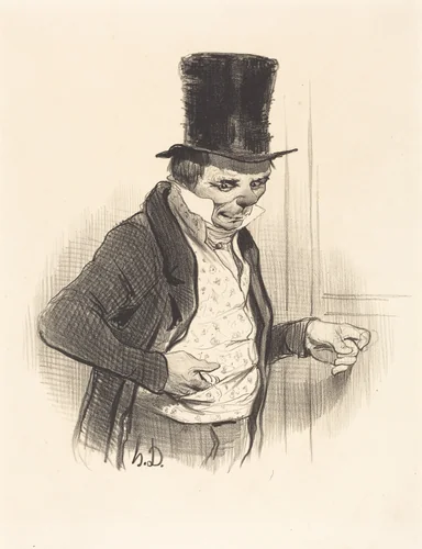Le Portier en tournées de visites... by Honoré Daumier, print, 1841